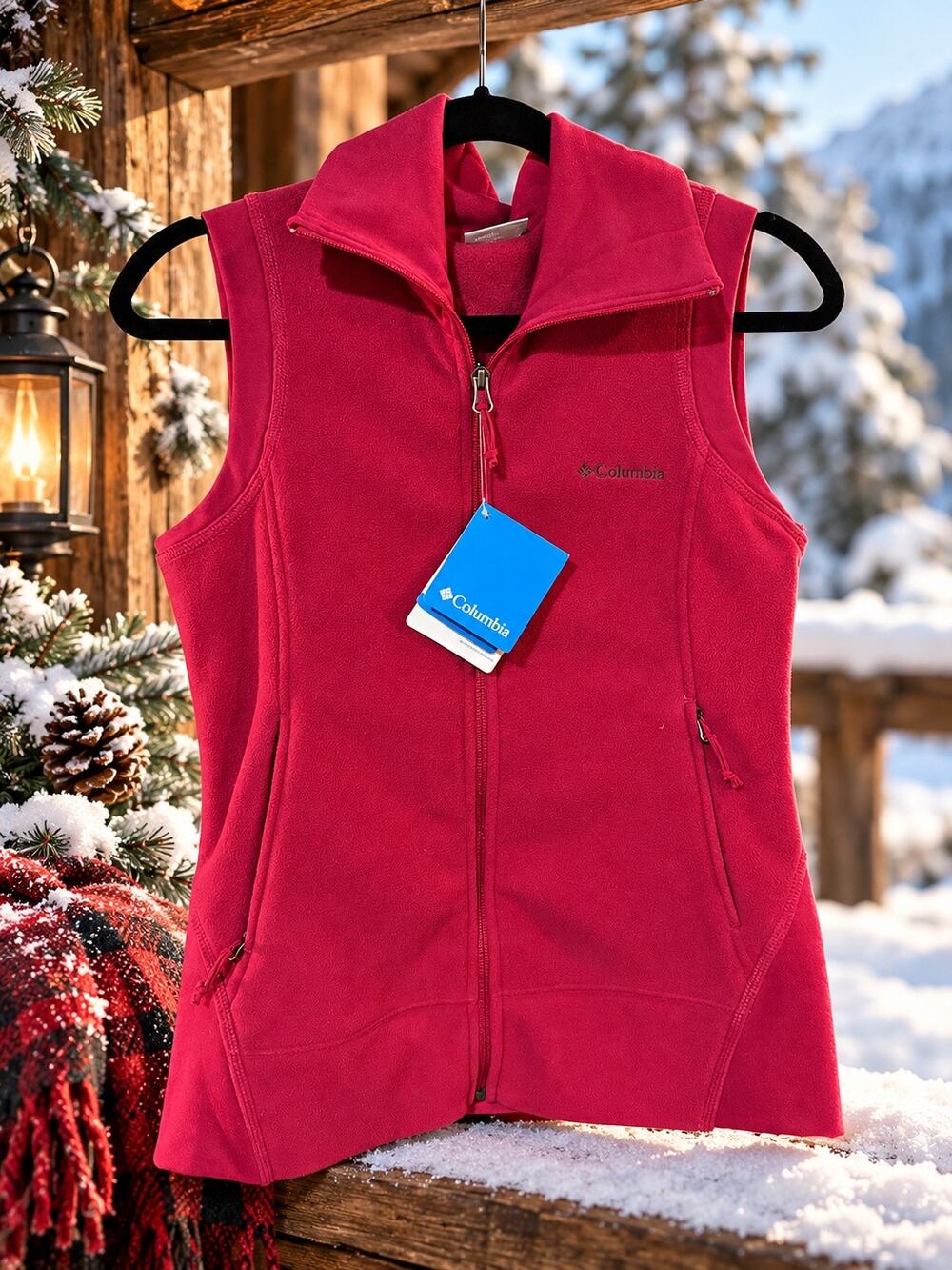 Columbia Women’s Fast Trek Fleece Vest Raspberry Pink Size Small NWT Outdoor